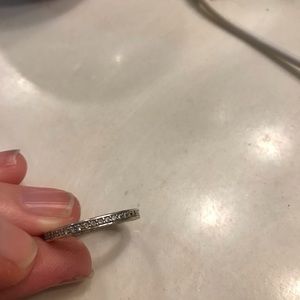 Pandora mother of pearl/cubic zirconia ring size 7